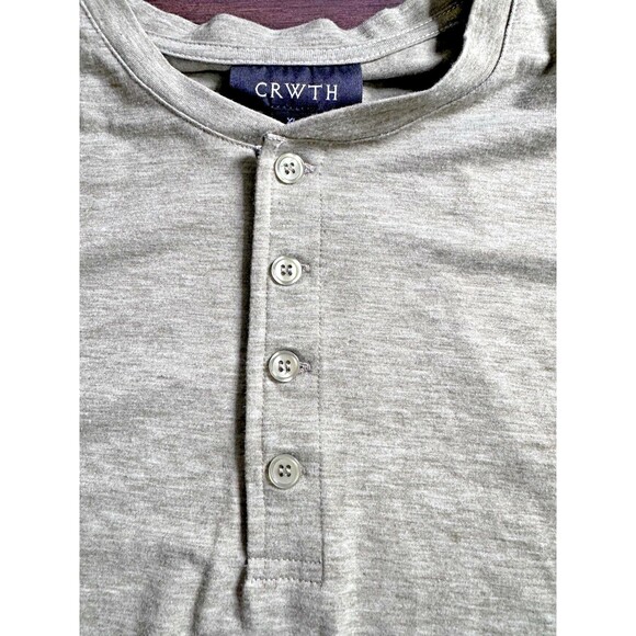 CRWTH Men's Regular-Fit Skull Logo-Print Placket Henley Long sleeve Shirt XL - Picture 5 of 8